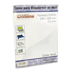 OFFILINE - Tapa para encuadernar Mica Azul Carta 100 Unidades - Azul