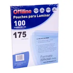 OFFILINE - Laminas Termolaminar / Pouches Tamaño Oficio 175 mic 100u - Turquesa