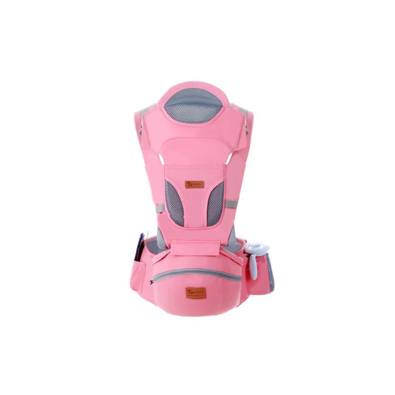 GENERICO - Portabebe Ergonomico con Soporte y Bolso Rosado