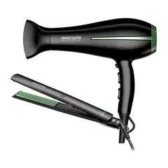 GAMA - Pack Secador de Pelo Bora y Plancha Alisadora Elegance Avocado