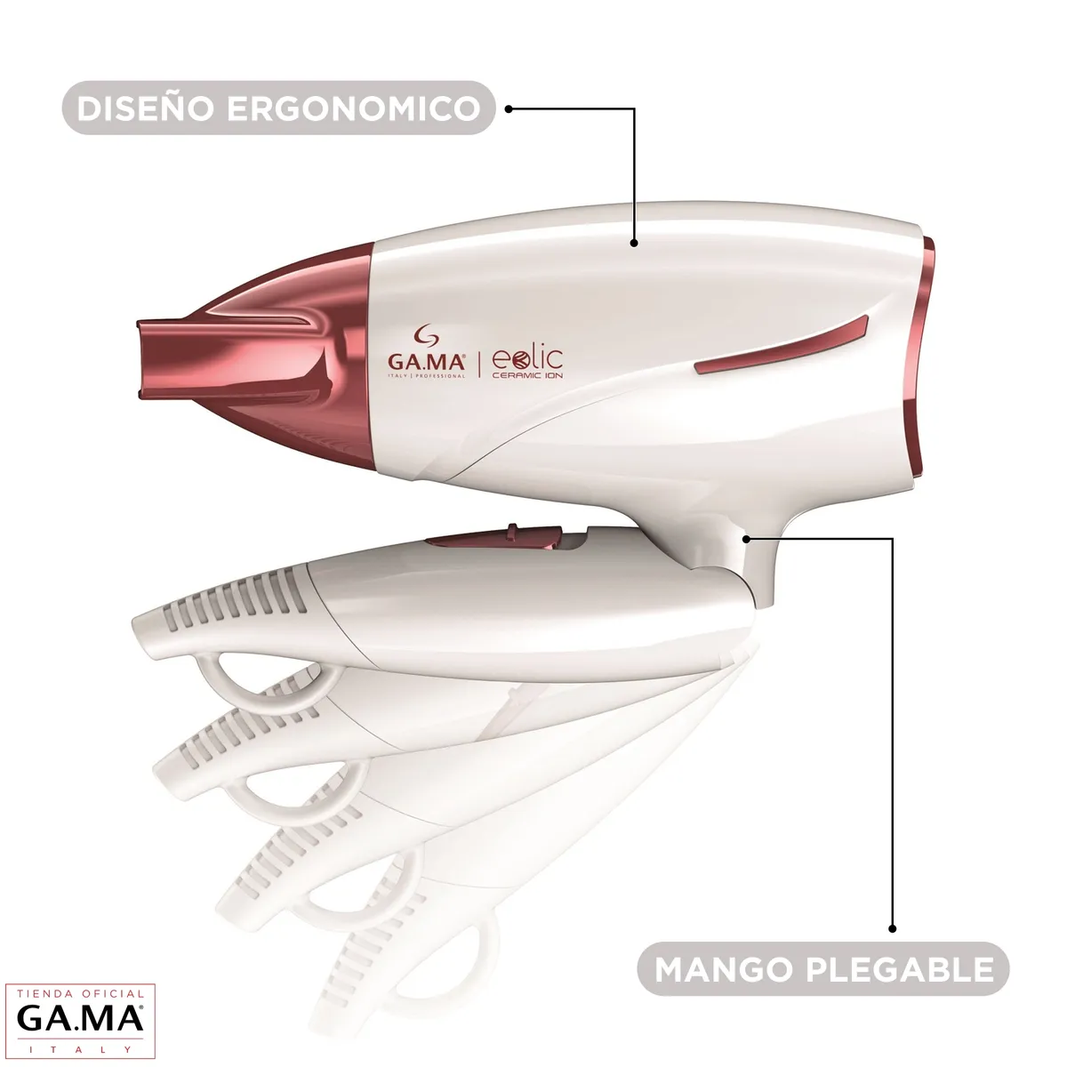 GAMA - Secador de Pelo Gama Eolic Ceramic ION 1600w White