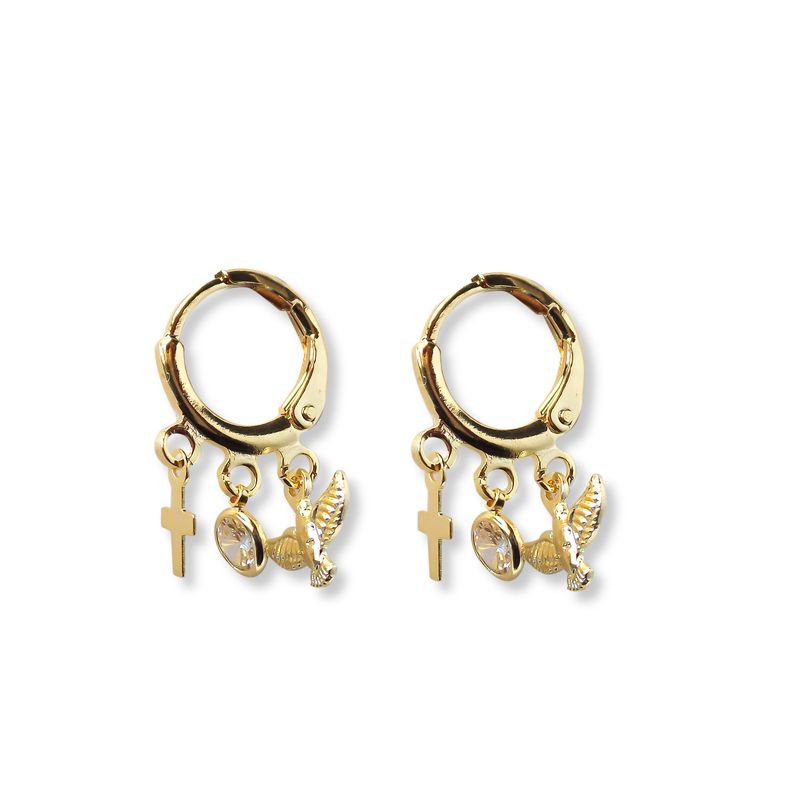 ANDREA COGGIOLA JOYAS - Aros Argolla 3 Chiches Enchapado Oro 18K
