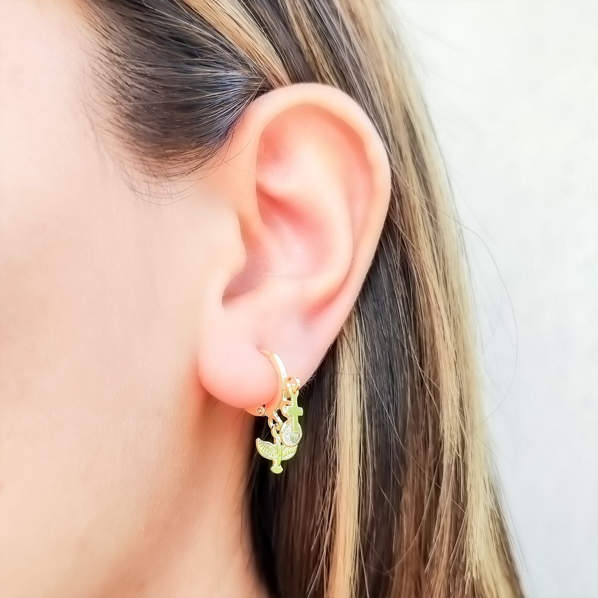 COGGIOLA - Aros Argolla 3 Chiches Enchapado Oro 18K