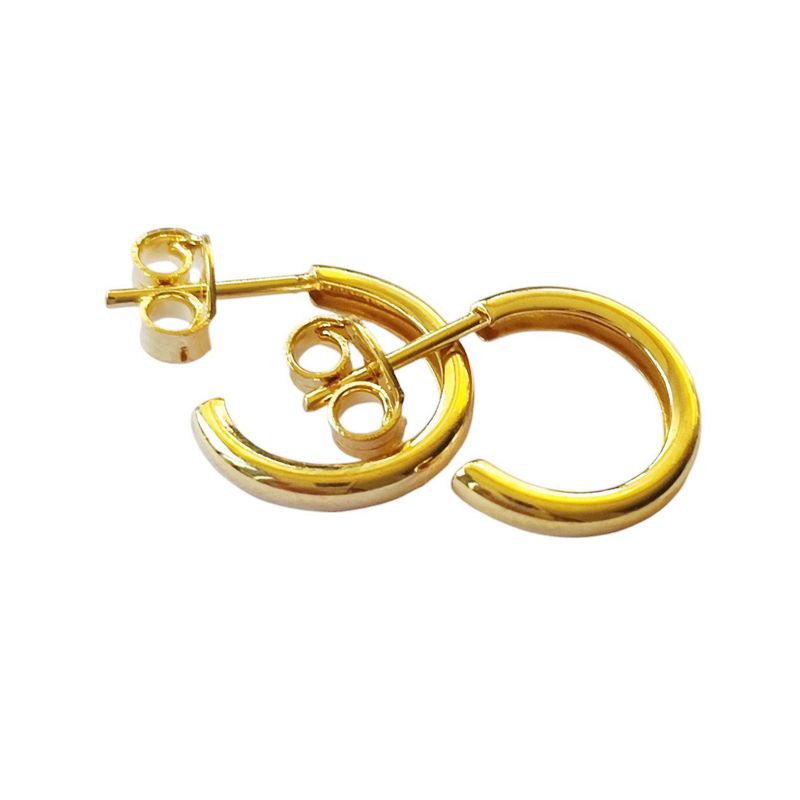 ANDREA COGGIOLA JOYAS - Aros Argolla Mini 12mm Enchapado Oro 18K