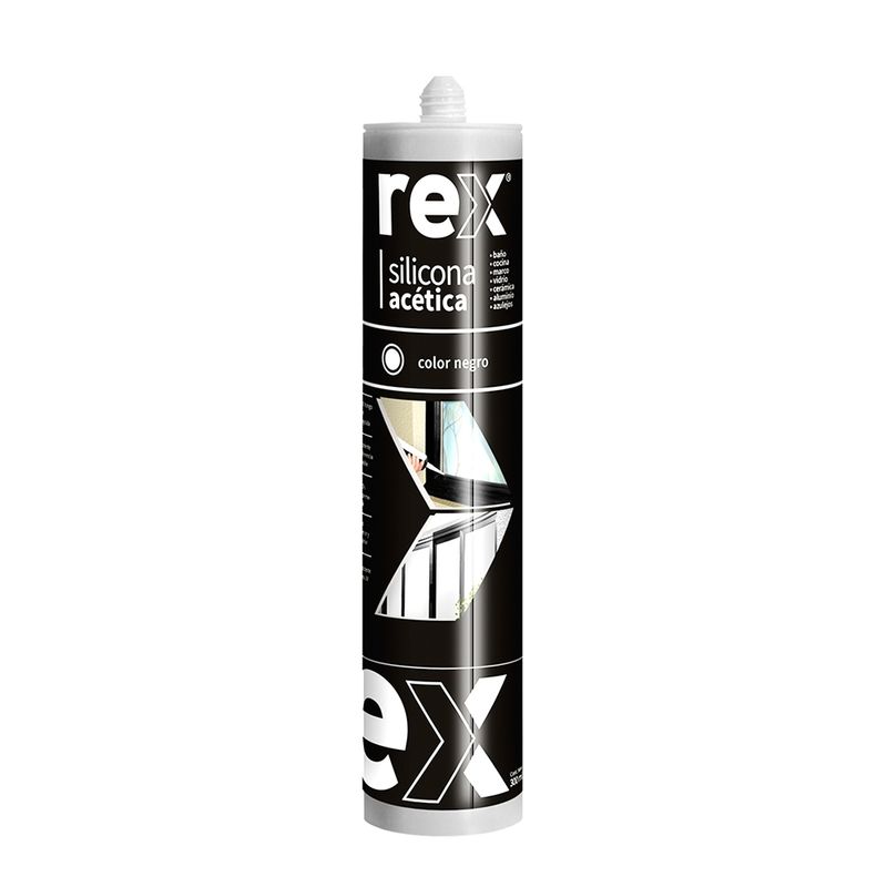 GENERICO - Silicona Acética Rex Negra Cartucho 300ml