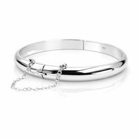 Pulsera Esclava Brazalete Gruesa Plata 925 Con Cadena Mujer
