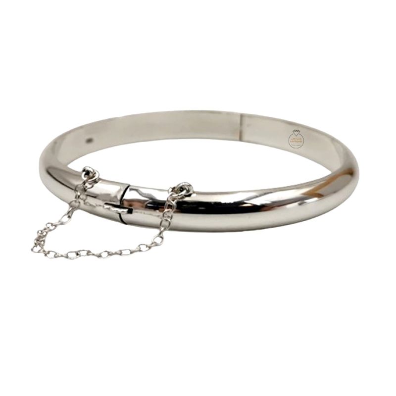 JOYAS MYTOKE - Pulsera Esclava Brazalete Gruesa Plata 925 Con Cadena Mujer