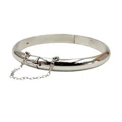 JOYAS MYTOKE - Pulsera Esclava Brazalete Gruesa Plata 925 Con Cadena Mujer