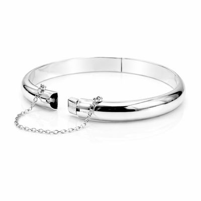 Imagen 2 del producto Pulsera Esclava Brazalete Gruesa Plata 925 Con Cadena Mujer
