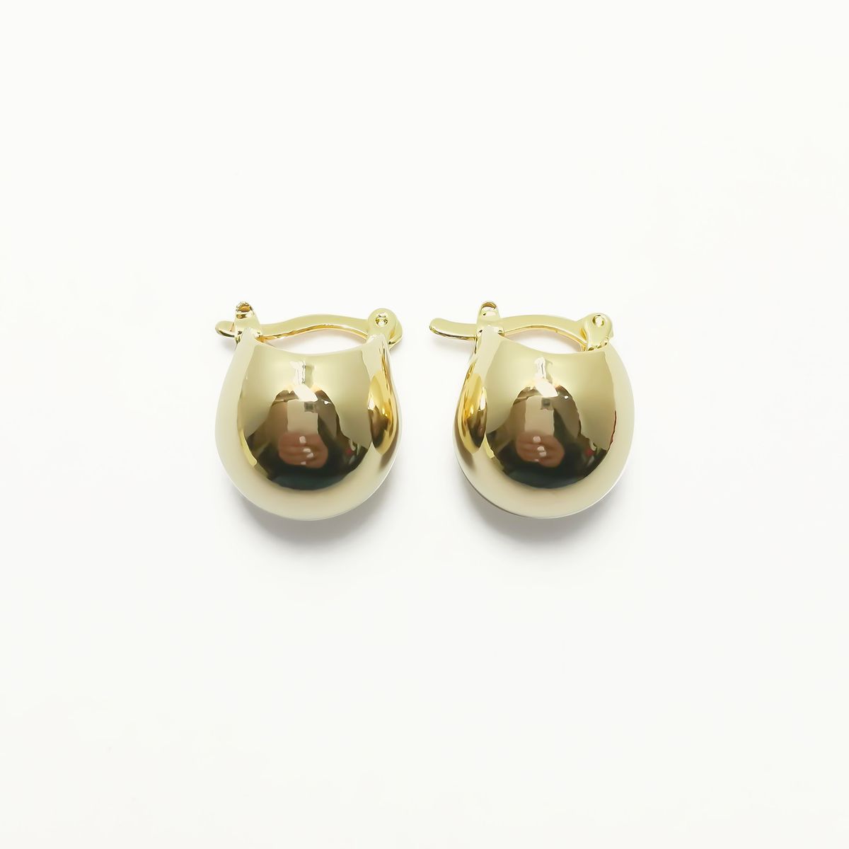 COGGIOLA - Aros Argolla Lisa Bombé Enchapado Oro 18K