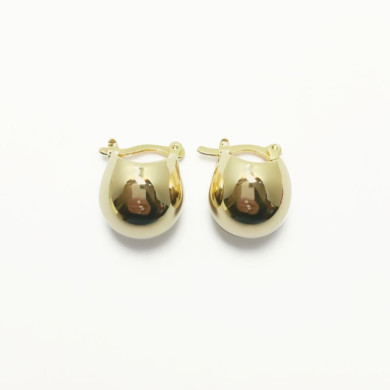 ANDREA COGGIOLA JOYAS - Aros Argolla Lisa Bombé Enchapado Oro 18K