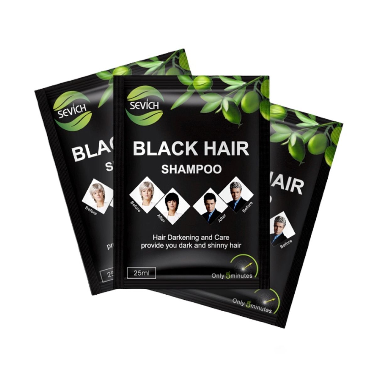 GENERICO - Shampoo Black Hair Semipermanente Sevich 25mlx10
