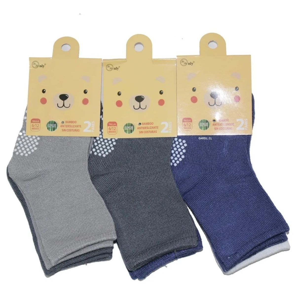 GARSIL - 6 Pares De Calcetines Con Antideslizantes De Fibra De Bambú Para Bebes