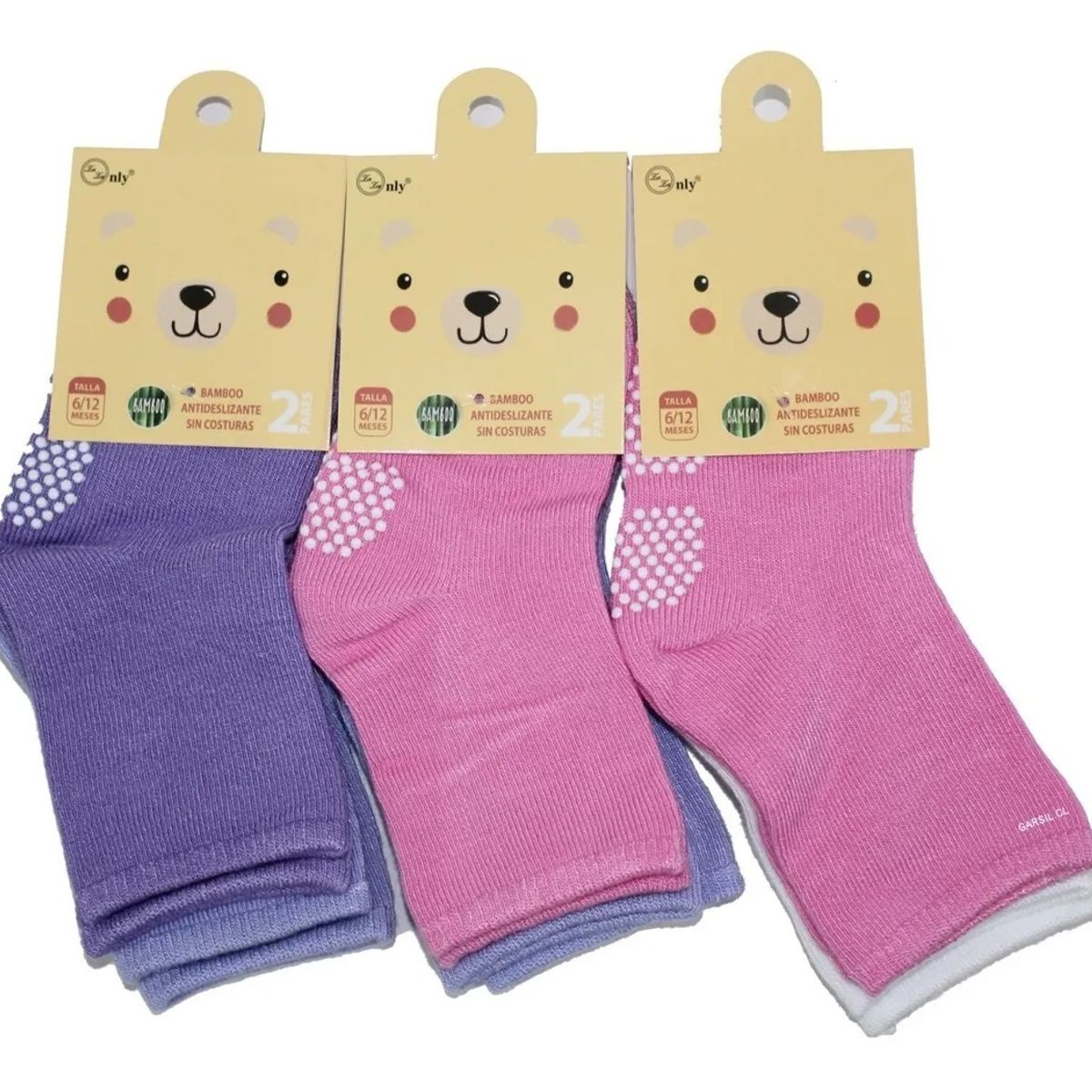 GARSIL - 6 Pares De Calcetines Con Antideslizantes De Fibra De Bambú Para Bebes