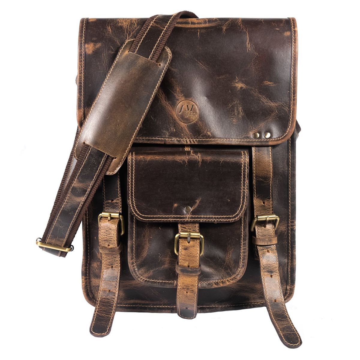 JM VINTAGE - Bandolera unisex de cuero  Matheo