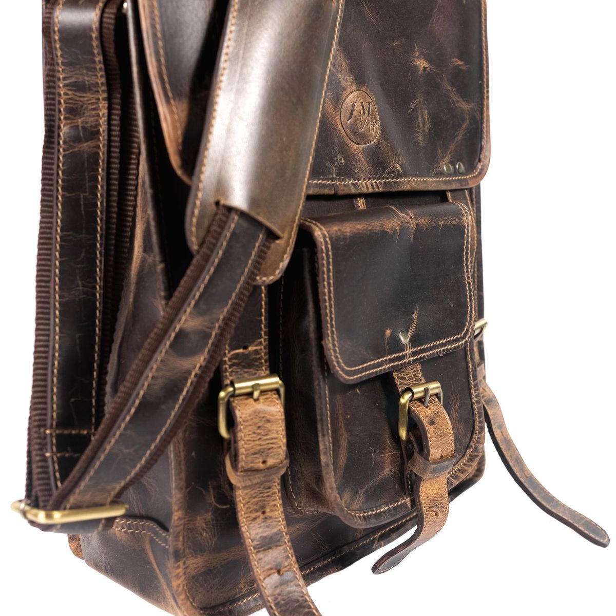 JM VINTAGE - Bandolera unisex de cuero  Matheo