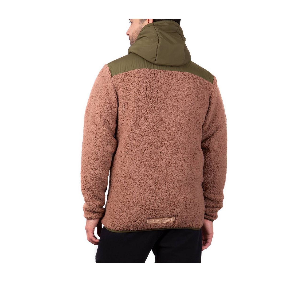 LE COQ SPORTIF - Chaqueta sherpa con gorro ch mont brulé café