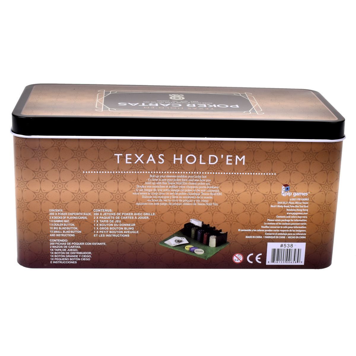 ANSALDO GAMES - Set de póker 200 fichas 2 barajas y paño