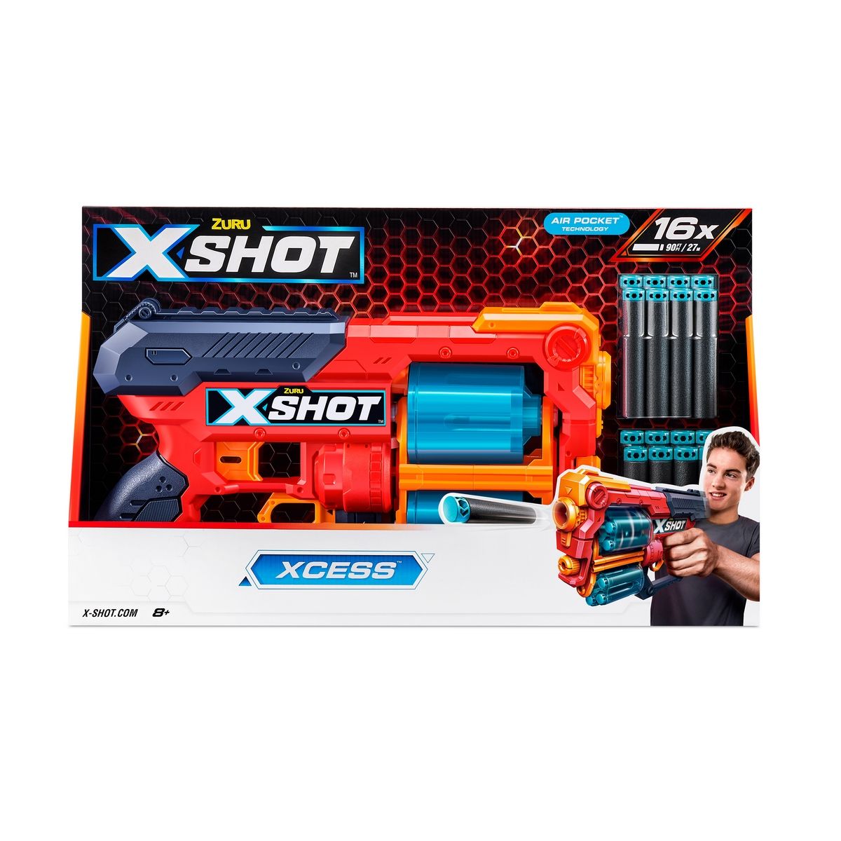 X-SHOT - Lanzador de dardos X SHOT Xcess TK12 16 dardos incluidos