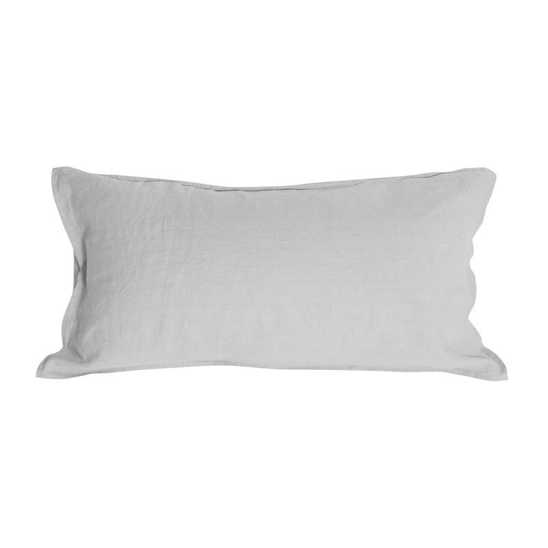 NATURALINO - Funda de Almohada Lino - King 50x90 cms - Gris Claro - Naturalino