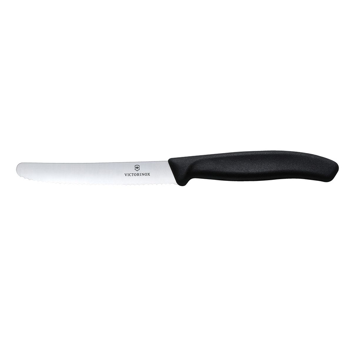 VICTORINOX - Cuchillo de mesa y para tomates Swiss Classic Negro 11 cm. Victorinox