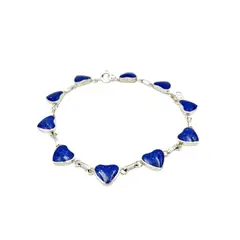 JOYAS MYTOKE - Pulsera Lapislázuli Corazón Plata Nacional 950 Mujer Amor