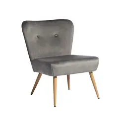 NOVAHUS - Sitial Lounge Acolchado de Terciopelo Gris