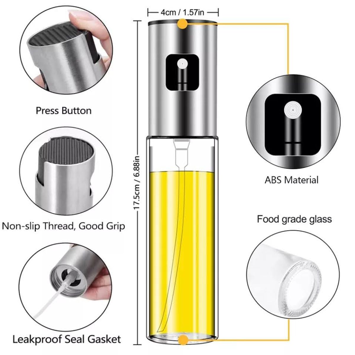 GENERICO - Dispensador Spray Rociador Aceite Vinagre Botella De Vidrio