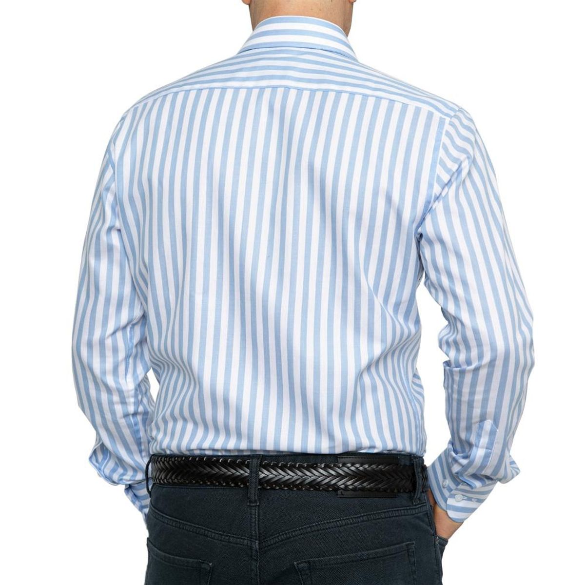 VANDINE - Camisa Texturada Listada Cuello Nova Etiqueta Negra VANDINE