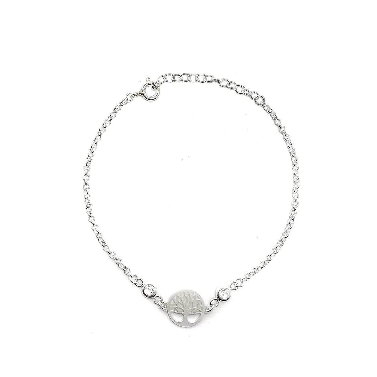 COGGIOLA - Pulsera Árbol De La Vida Circón Blanco Plata Fina 925