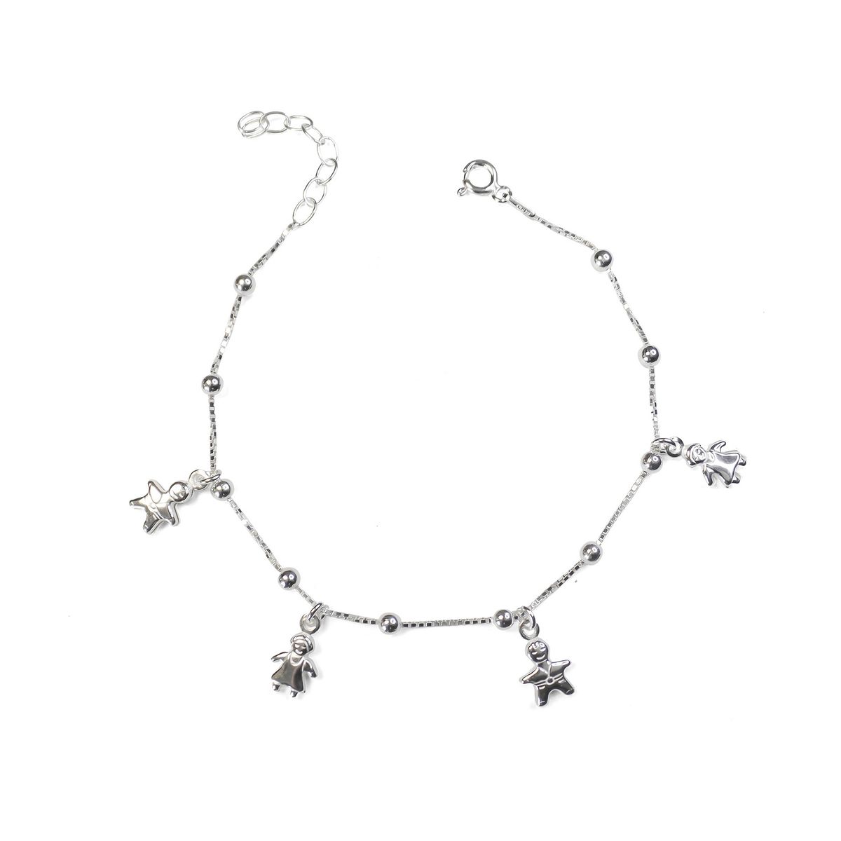 COGGIOLA - Pulsera 4 Chiches Niñas y Niños Plata Fina 925