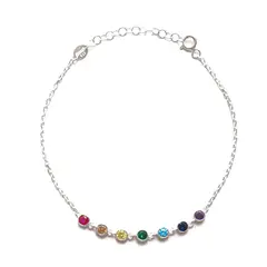 COGGIOLA - Pulsera Circón Redondo Colores Plata Fina 925