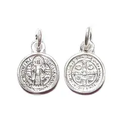 ANDREA COGGIOLA JOYAS - Colgante Medalla San Benito 9mm Plata Fina 925