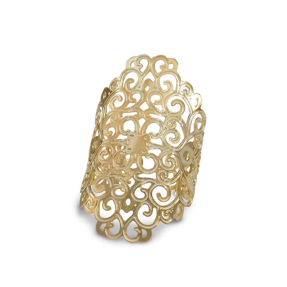 COGGIOLA - Anillo Moro Calado Enchapado Oro 18K