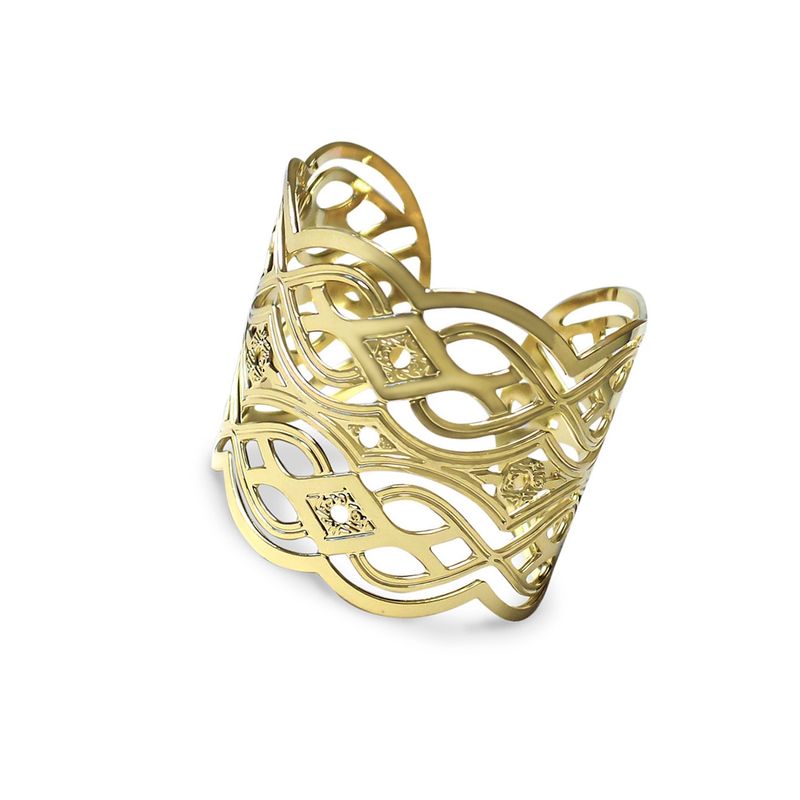 ANDREA COGGIOLA JOYAS - Anillo Venezia Calado Ajustable Enchapado Oro 18K
