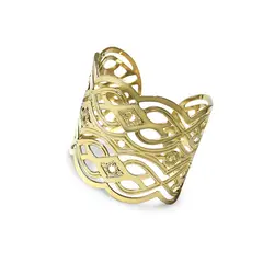 ANDREA COGGIOLA JOYAS - Anillo Venezia Calado Ajustable Enchapado Oro 18K