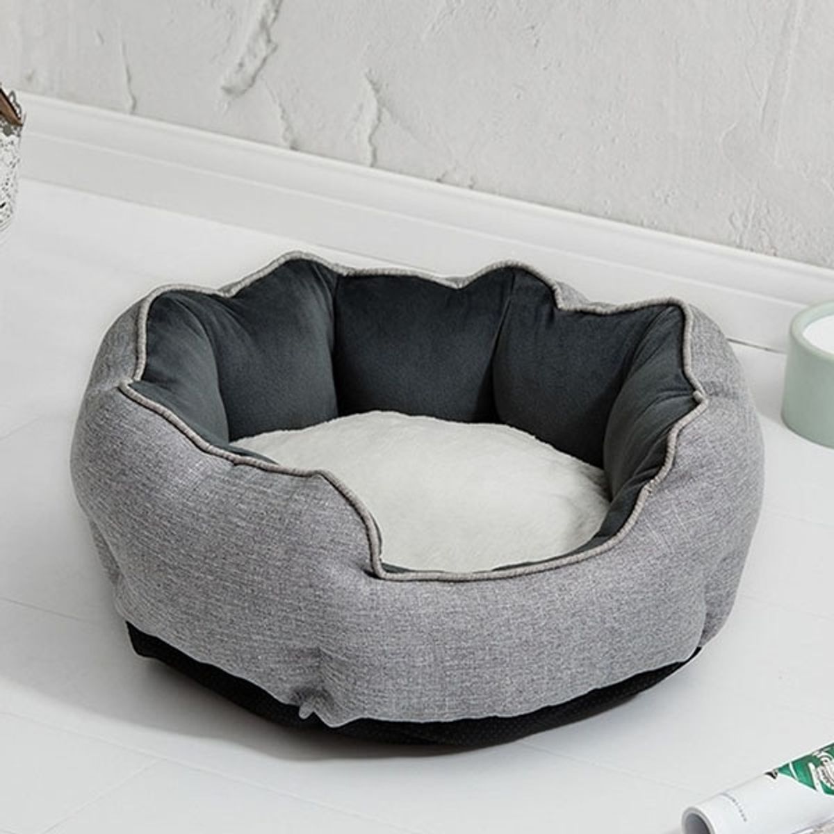 CRUSEC - Cama Cojin Gris Para Mascotas Acolchada Perro Y Gato