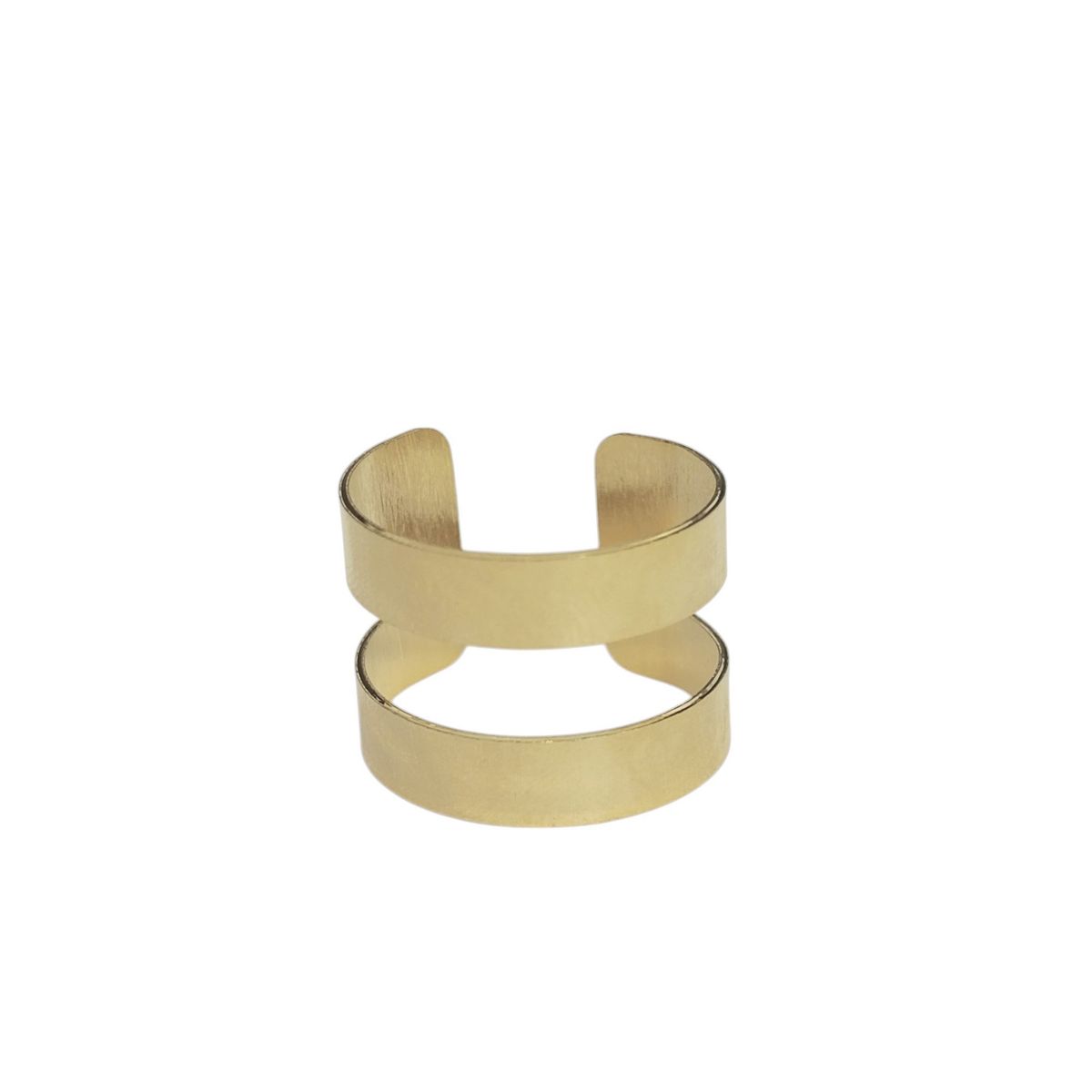 ANDREA COGGIOLA JOYAS - Anillo 2 Argollas Satinadas Enchapado Oro 18K Adaptable