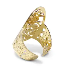 ANDREA COGGIOLA JOYAS - Anillo Ovalado Calado Adaptable Enchapado Oro 18K