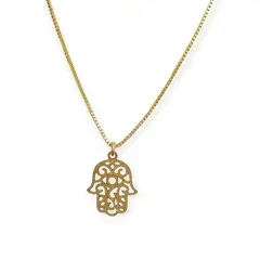 ANDREA COGGIOLA JOYAS - Collar Mano De Fátima Enchapado Oro 18K