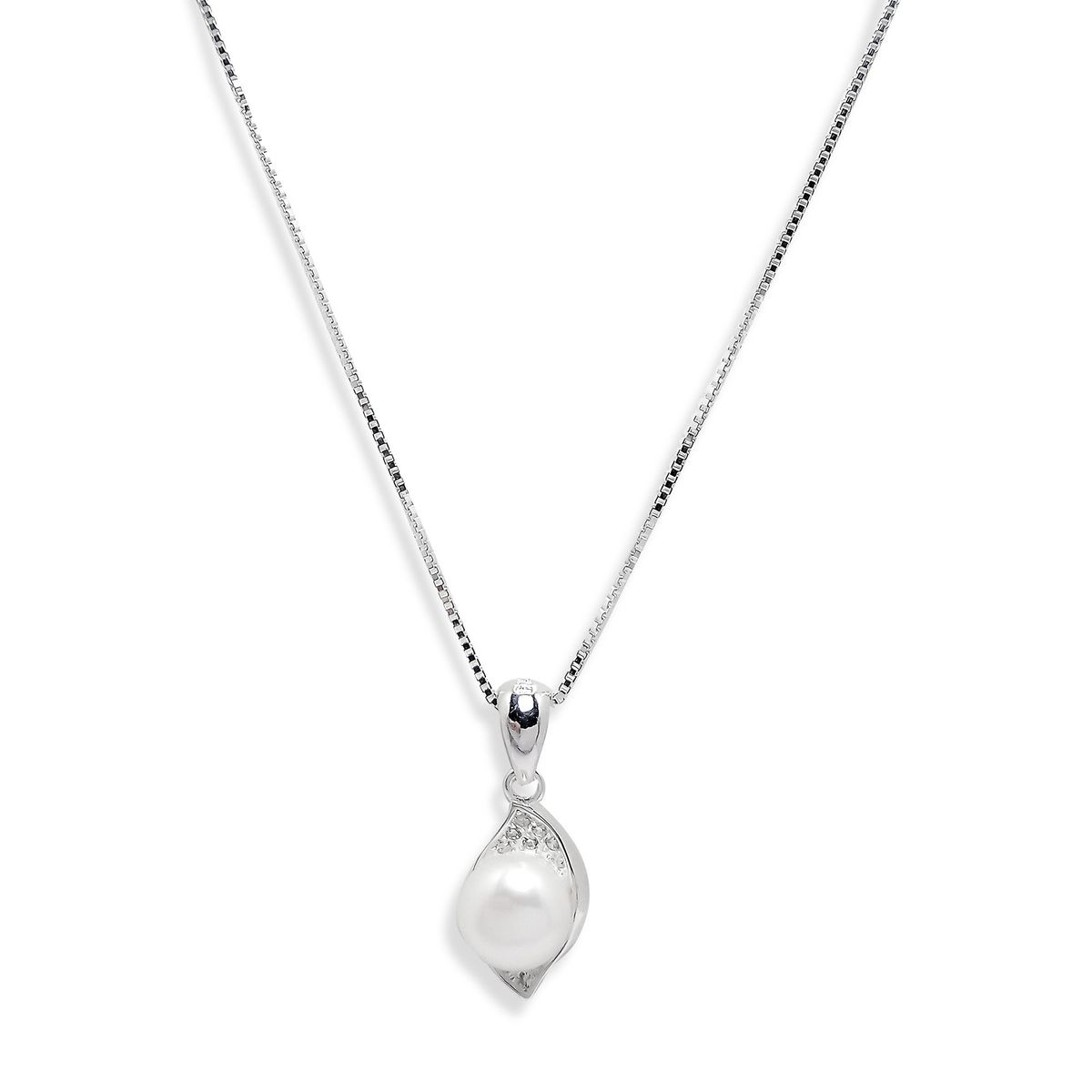 COGGIOLA - Collar Perla De Río Pepa Circón Plata Fina 925 45cm