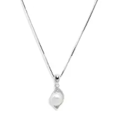 ANDREA COGGIOLA JOYAS - Collar Perla De Río Pepa Circón Plata Fina 925 45cm