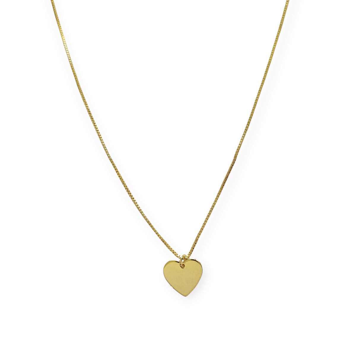 COGGIOLA - Collar Corazón Plano Cadena Veneciana Enchapado Oro 18K 45cm