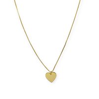Collar Corazón Plano Cadena Veneciana Enchapado Oro 18K 45cm