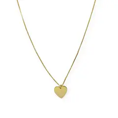 ANDREA COGGIOLA JOYAS - Collar Corazón Plano Cadena Veneciana Enchapado Oro 18K 45cm