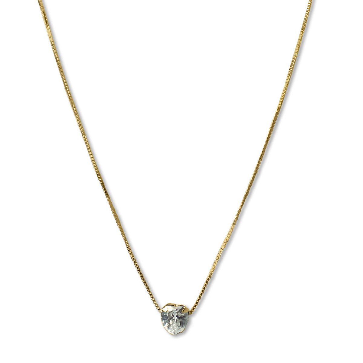 COGGIOLA - Collar Circón Corazón Enchapado Oro 18K