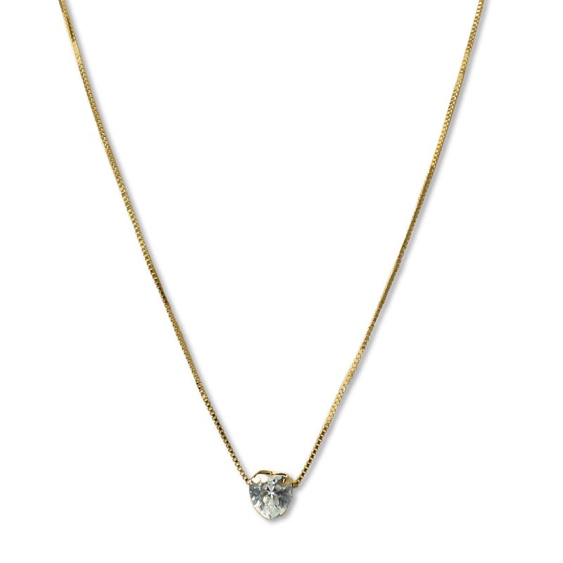 ANDREA COGGIOLA JOYAS - Collar Circón Corazón Enchapado Oro 18K