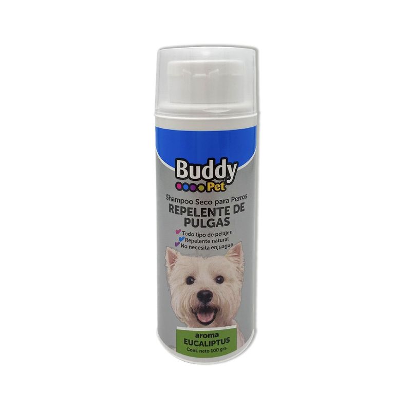 BUDDY PET - Shampoo Seco Repelente de Pulgas para Perros Buddy Pets
