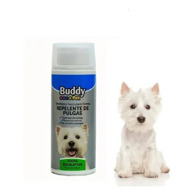 BUDDY PET - Shampoo Seco Repelente de Pulgas para Perros Buddy Pets