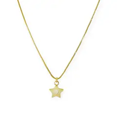 ANDREA COGGIOLA JOYAS - Collar Estrella Circón Blanco Enchapado Oro 18K 45cm